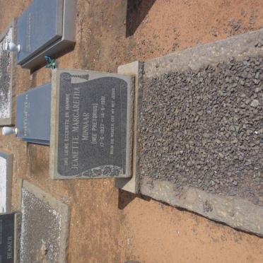 MINNAAR Jeanette Margaretha nee PRETORIUS 1937-1961