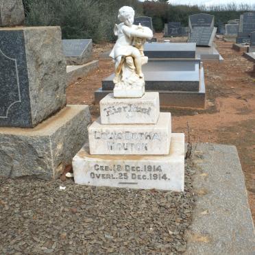MOUTON Willem Johannes 1866-1955 &amp; Dorothea Maria DAVEL 1871-1915 :: MOUTON Louis Botha 1914-1914