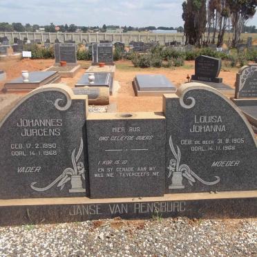 RENSBURG Johannes Jurgens, Janse van 1890-1968 &amp; Louisa Johanna DE BEER 1905-1968