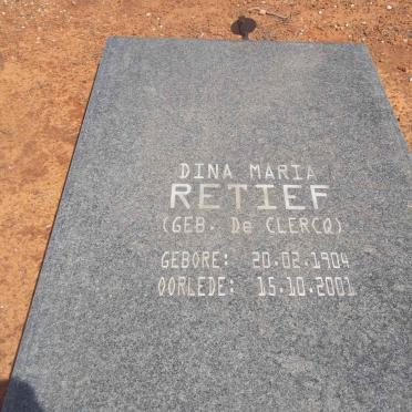 RETIEF Dina Maria nee DE CLERCQ 1904-2001