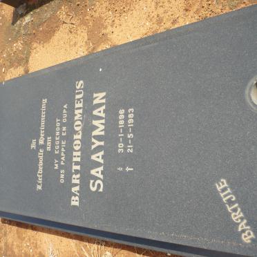 SAAYMAN Bartholomeus 1896-1983