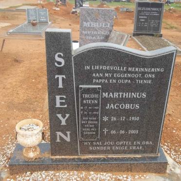 STEYN Marthinus Jacobus 1950-2003 &amp; Trudie 1955-2013
