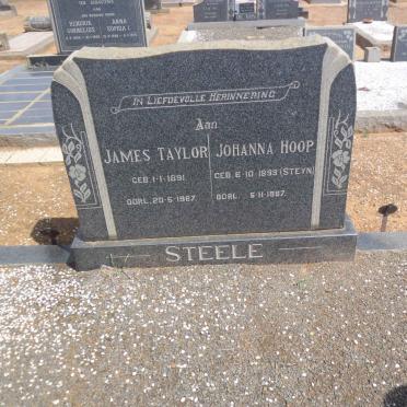 STEELE James Taylor 1891-1967 &amp; Johanna Hoop STEYN 1899-1987