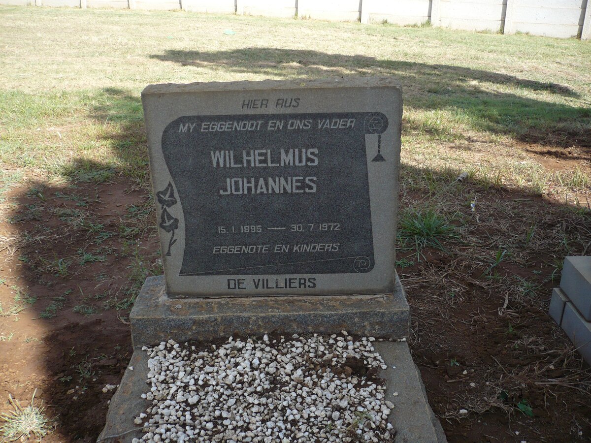 VILLIERS Wilhelmus Johannes, de 1895-1972