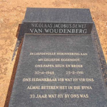 WOUDENBERG Nicolaas Jacobus De Wet, van 1948-1981