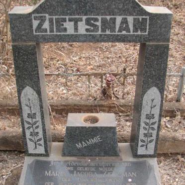 ZIETSMAN Maria Jacoba nee van SCHALKWYK 1886-1970
