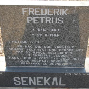 SENEKAL Frederik Petrus 1948-1999