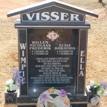VISSER Willem Nicolaas Frederik 1950-2008 &amp; Elsie Dorathia 1946-2008