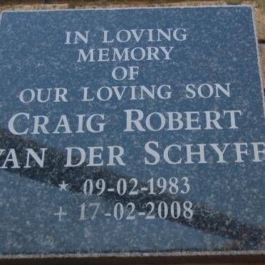 SCHYFF Craig Robert, van der 1983-2008