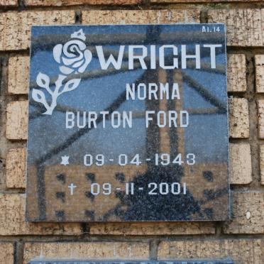 WRIGHT Norma Burton Ford 1943-2001