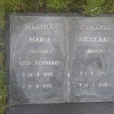 CLERQ Hermanus Nicolaas, de 1897-1982 &amp; Martha Maria REYNEKE 1907-1970