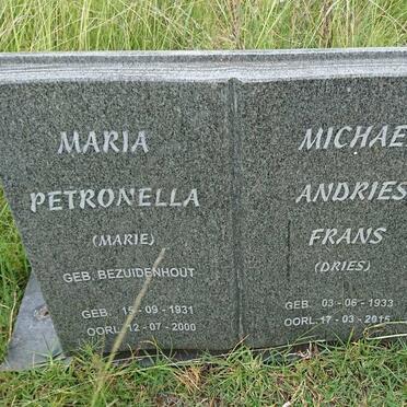 KRUGER Michael Andries Frans 1933-2015 &amp; Maria Petronella BEZUIDENHOUT 1931-2000