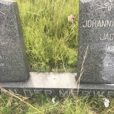 MERWE Johannes Albertus, van der 1913-1991 &amp; Johanna Cornelia Jacomina 1915-1988