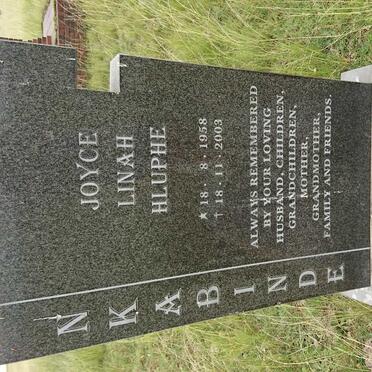 NKABINDE Joyce Linah Hluphe 1958-2003