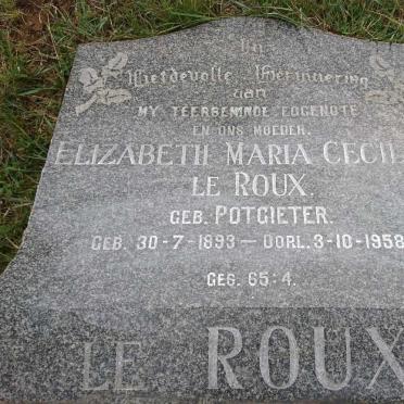 ROUX Elizabeth Maria Cecilia, le nee POTGIETER 1893-1958