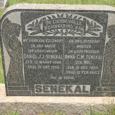 SENEKAL Daniel J.J. 1884-1955 &amp; Anna C.M. NEL 1890-1963