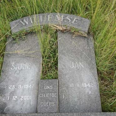 WILLEMSE Jan 1942- &amp; Sarie 1947-2001