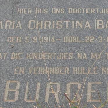 BURGER Maria Christina 1914-1918
