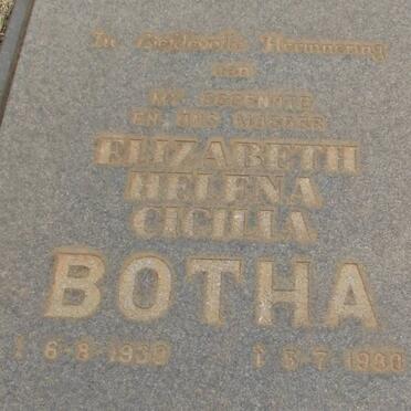 BOTHA Elizabeth Helena Cicilia 1939-1980