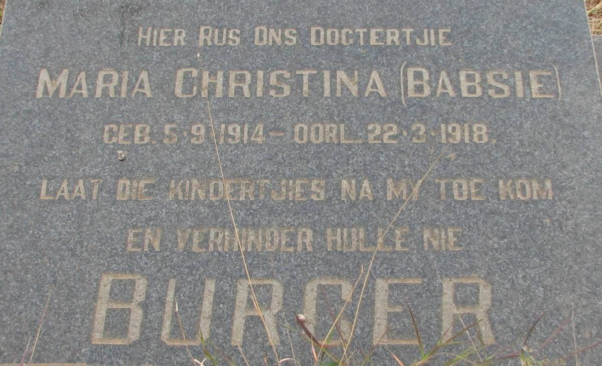BURGER Maria Christina 1914-1918