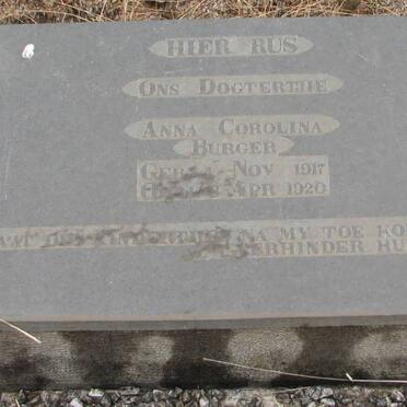 BURGER Anna Carolina 1917-1920