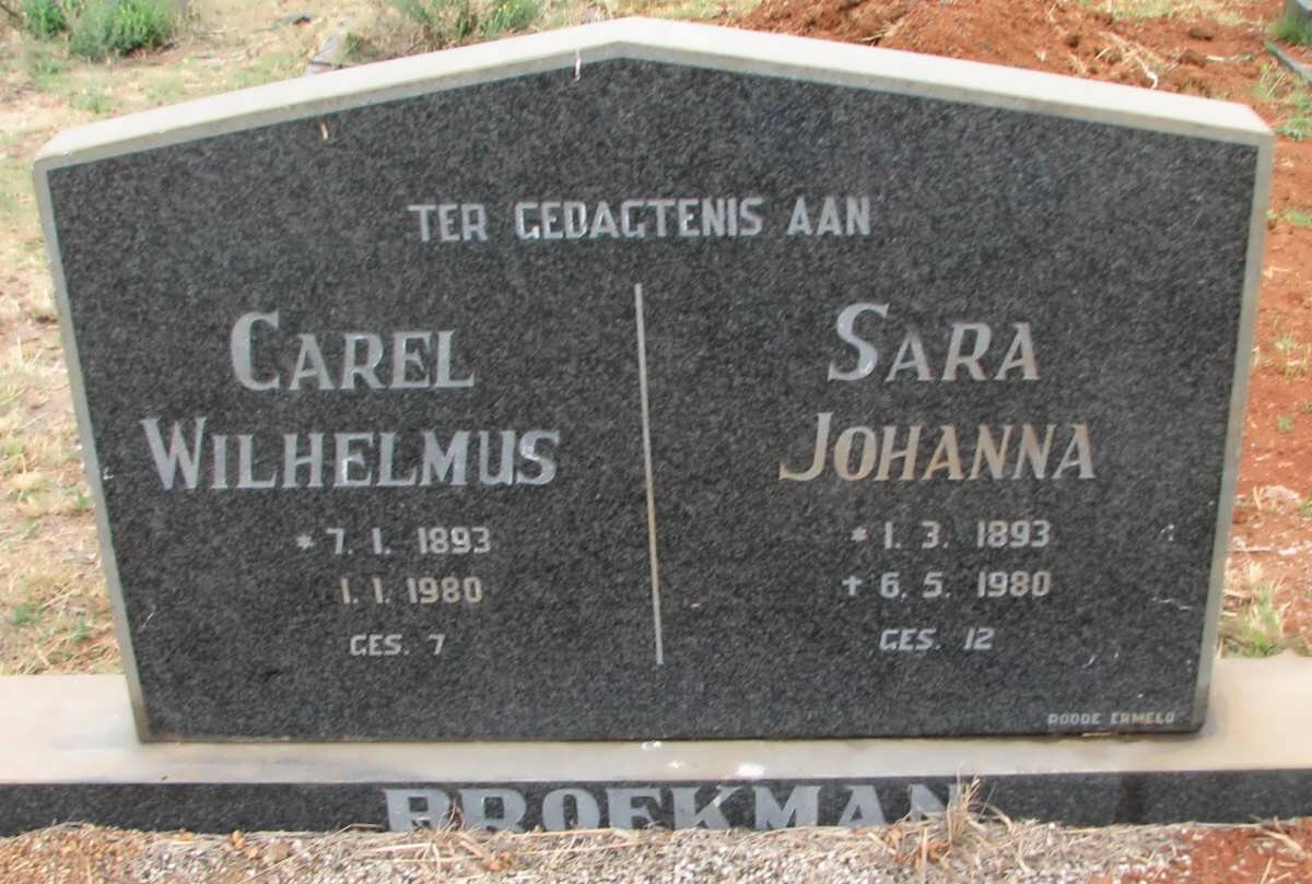 BROEKMAN Carel Wilhelmus 1893-1980 &amp; Sara Johanna 1893-1980