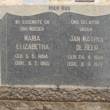 BEER Jan Mathys, de 1889-1972 &amp; Maria Elizabetha 1894-1960