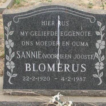 BLOMERUS Sannie nee JOOSTE 1920-1987