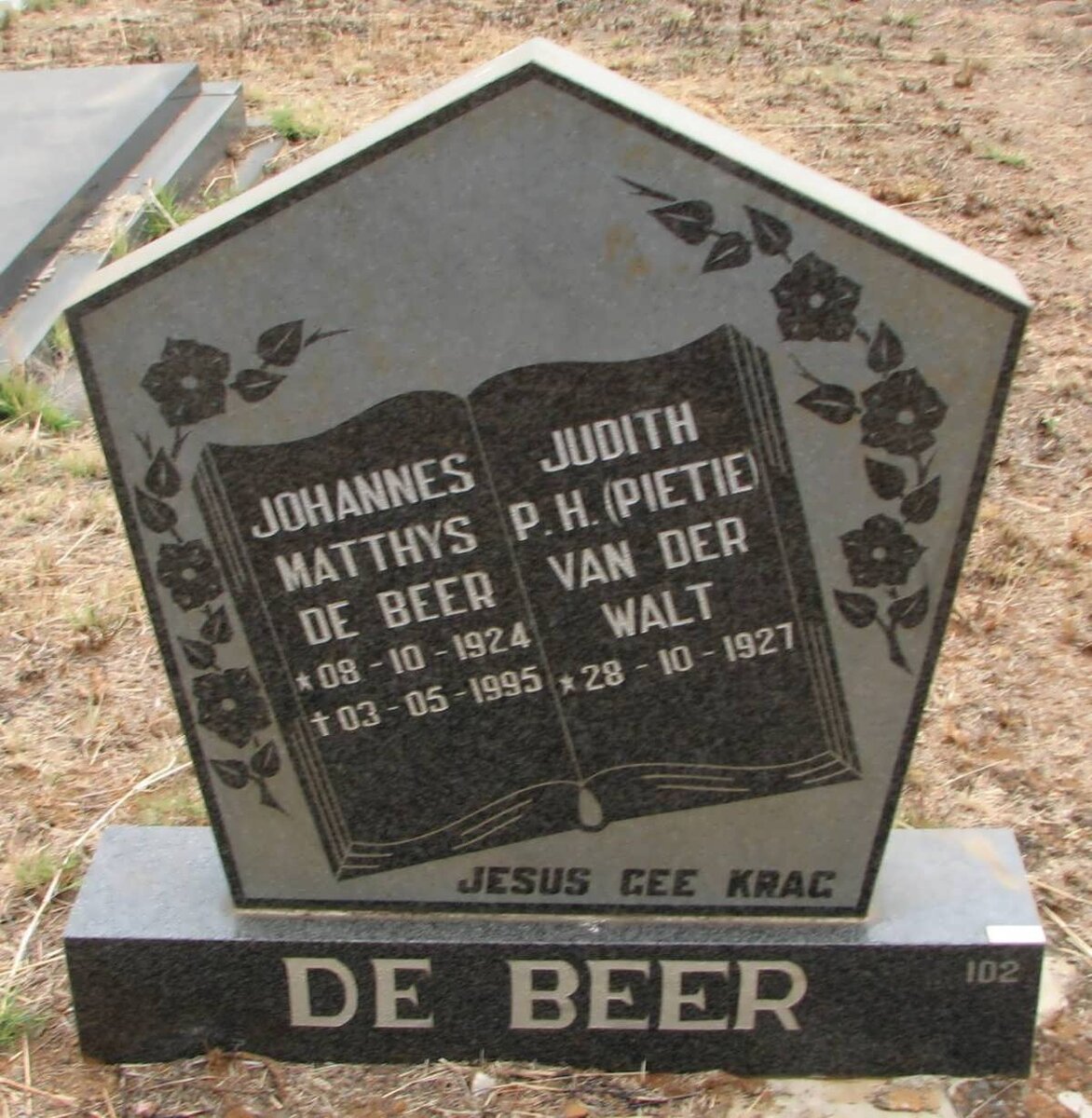 BEER Johannes Matthys, de 1924-1995 &amp; Judith P.H. VAN DER WALT 1927-
