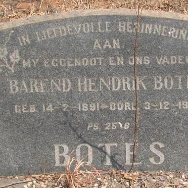 BOTES Barend Hendrik 1891-1958