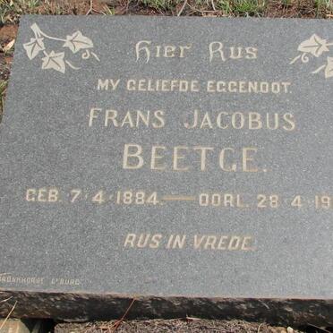 BEETGE Frans Jacobus 1884-1960