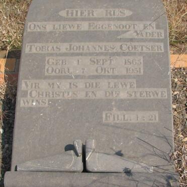 COETSER Tobias Johannes 1865-1957
