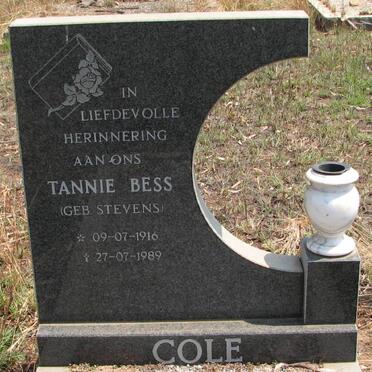 COLE Bess nee STEVENS 1916-1989