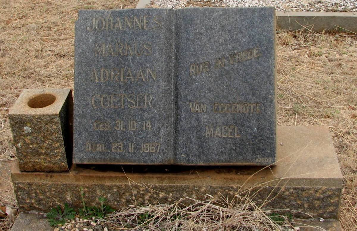 COETSER Johannes Markus Adriaan 1914-1967
