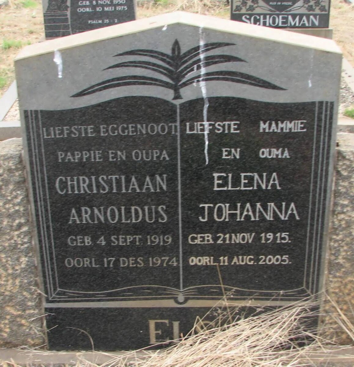 ELS Christiaan Arnoldus 1919-1974 &amp; Elena Johanna 1915-2005