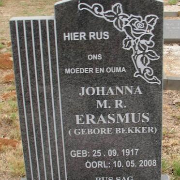 ERASMUS Johanna M.R. nee BEKKER 1917-2008