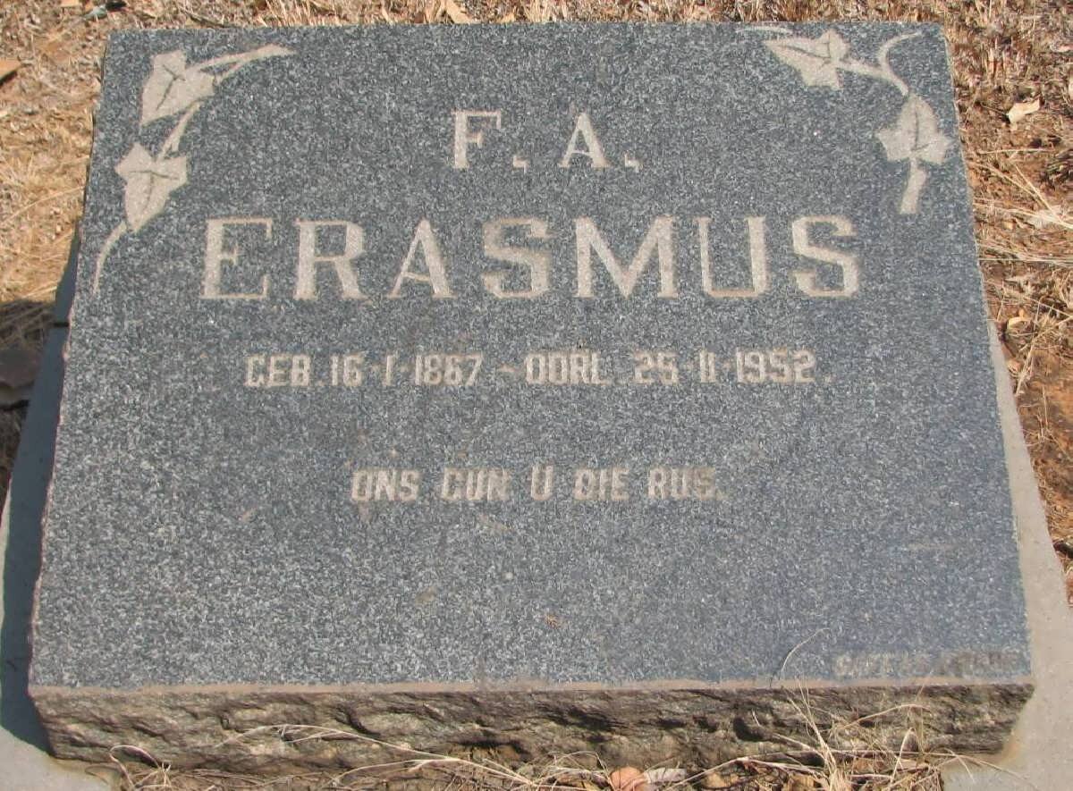 ERASMUS F.A. 1867-1952