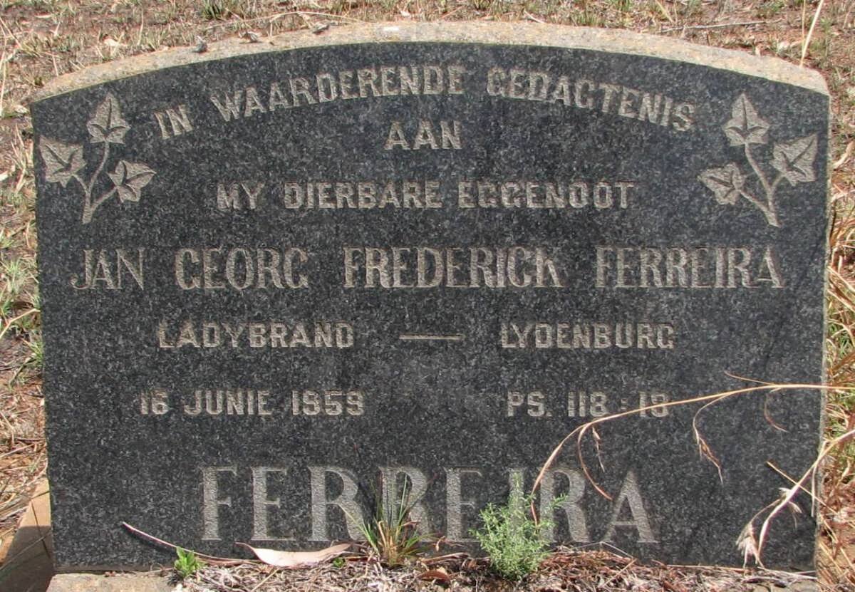 FERREIRA Jan George Frederick -1959