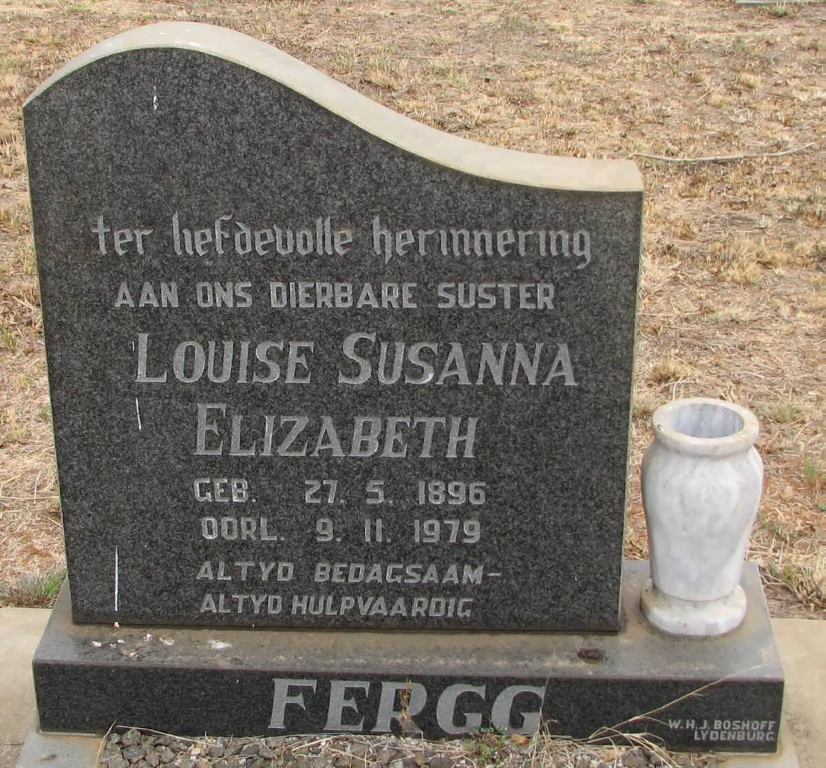 FERGG Louise Susanna Elizabeth 1896-1979