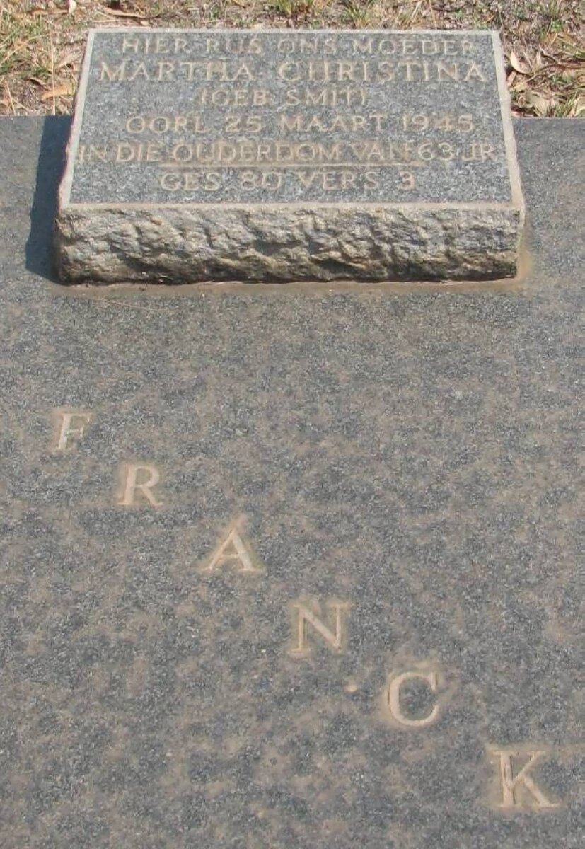 FRANCK Martha Christina SMIT -1945