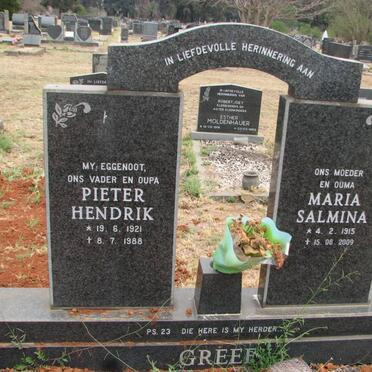 GREEFF Pieter Hendrik 1921-1988 &amp; Maria Salmina 1915-2009