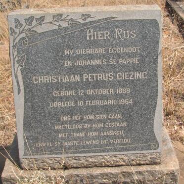 GIEZING Christiaan Petrus 1889-1954