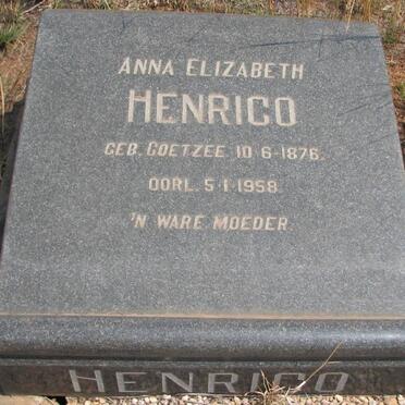 HENRICO Anna Elizabeth nee COETZEE 1876-1958