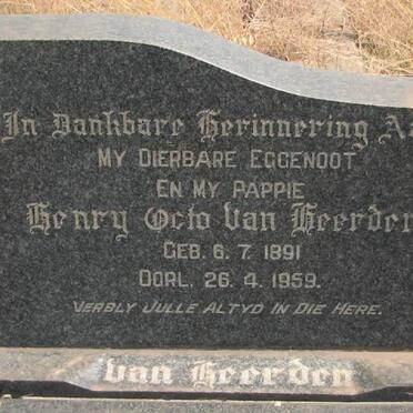 HEERDEN Henry Octo, van 1891-1959