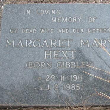 HEXT Margaret Mary born GIBBLEY 1911-1985