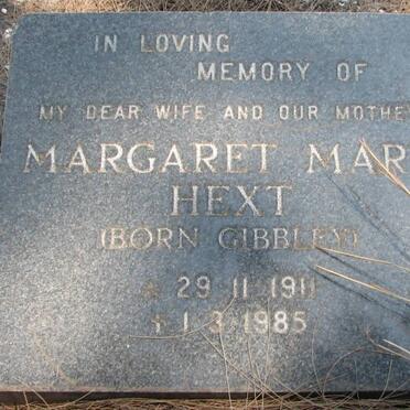 HEXT Margaret Mary nee GIBBLEY 1911-1985