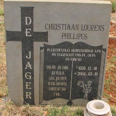 JAGER Christiaan Lourens Phillipus, de 1926-2004