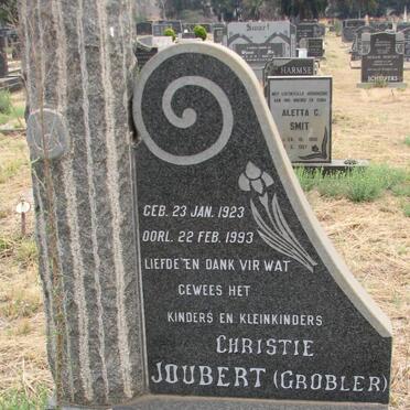 JOUBERT Christie nee GROBLER 1923-1993