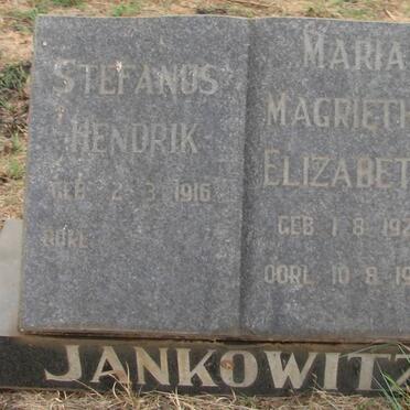JANKOWITZ Stephanus Hendrik 1916- &amp; Maria Magrietha Elizabeth 1922-1977