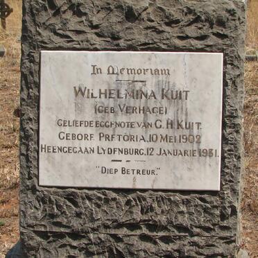 KUIT Wilhelmina nee VERHAGE 1902-1931